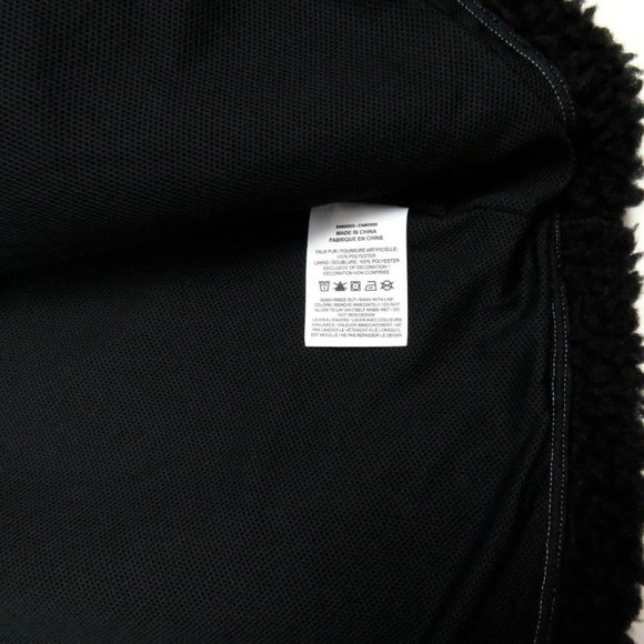 NEW Womens Nike Sherpa Fleece Black White Big Swoosh Full Zip Coat Jacket XL - Picture 7 of 7